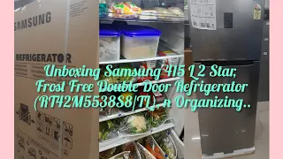Unboxing 415 L 2 Star Frost Free Double Door #SamsungRefrigerator(RT42M5538S8/TL,) n Organizing