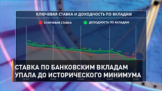 Ставка по банковским вкладам упала до исторического минимума