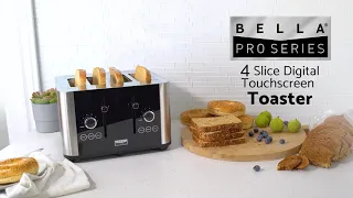 BELLA Pro 4 Slice Digital Toaster, Stainless Steel