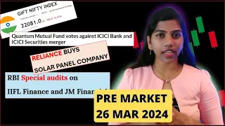 "Will IT recover today? !" Nifty & Bank Nifty, Pre Market Report, Analysis 26 Mar 2024, Range