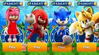 Sonic Dash - Movie Sonic vs Movie Amy vs Movie Knuckles vs Movie Tails - All Characters Unlocked
