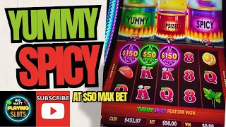 YUMMY SPICY at $50 Max Bet JACKPOT!!! #massive , #max  , #highlimit