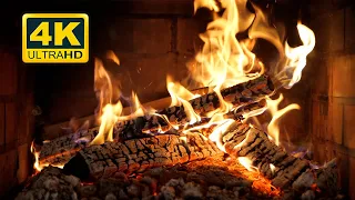 🔥 Crackling Birchwood Fireplace 4K (12 Hours). Burning Fireplace & Crackling Fire Sounds (NO Music)