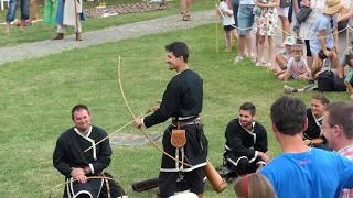 Demonstration of traditional English longbow on Pribinova Nitrawa festival, Nitra 2018