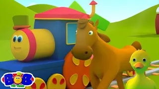 Bob el Tren Visita a la Granja rima de animales de dibujos animados