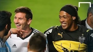 Ronaldinho look-alike meets Messi