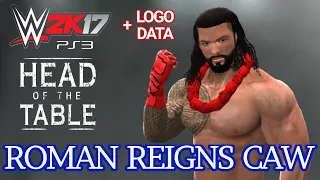 WWE 2K17: ROMAN REIGNS "THE TRIBAL CHIEF" CAW FORMULA (XBOX 360/PS3)+LOGO.DAT
