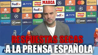Las respuestas más 'secas' de Guardiola a la prensa española