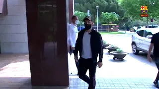 Aguero first day in Barcelona