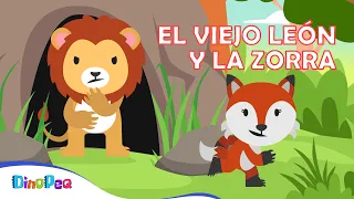 El viejo león y la zorra 🦁🦊 | FÁBULAS para REFLEXIONAR | CUENTOS para NIÑOS | DinoPeq 🦖