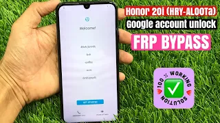 Honor 20i ( HRY-AL00Ta ) Google account unlock || FRP Bypass || Android 9 || without PC