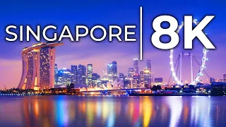 8K Singapore 🇸🇬 Tour - Singapore in 8K ULTRA HD Walk & Drone View HDR