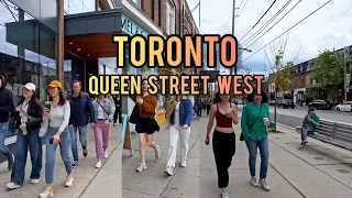 Toronto Mother's Day, Queen Street Downtown walking Tour Canada 4K