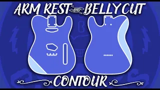 Adding an Arm Rest & Belly Cut contour to a Telecaster body.