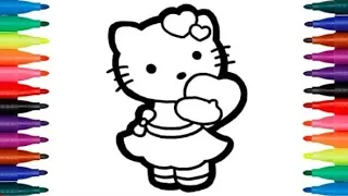 Hello kitty With Heart Drawing Painting Coloring For Kids And Toddlers How To Draw A Hello Kitty