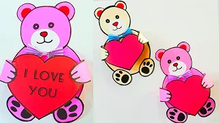 Teddy Bear with Heart Greeting card | DIY Paper Craft