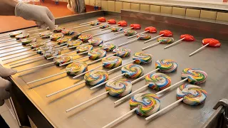 Handmade Rainbow Lollipops Candy Making / 수제 사탕 만들기 / Korean Candy Store