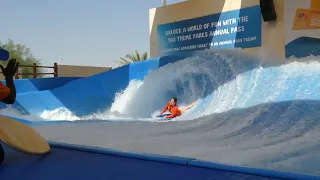 First Time Bodyboarding On A Big Flowrider And Failing @ Yas Waterworld Abu Dhabi, UAE