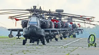 U.S. Army Helicopters AH-64 Apache and UH-60 Black Hawk