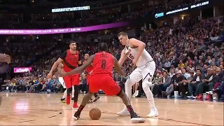 Nikola Jokic Between-the-Legs Pass to Paul Milsap - Game 2 | Blazers vs Nuggets | 2019 NBA Playoffs