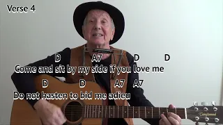 Red River Valley (key D) GUITAR LESSON play-along with chords and lyrics