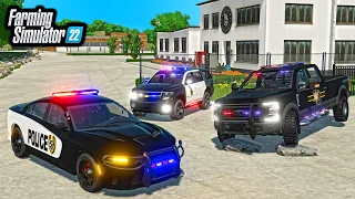 BUILDING $4,000,000 ELMCREEK POLICE STATION! (HELLCAT COP CARS) | FS22