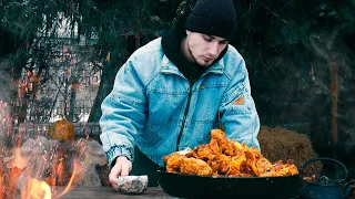 Even Sanders Didn’t Know This Recipe | Drunk Wings KFC | Outdoor Cooking