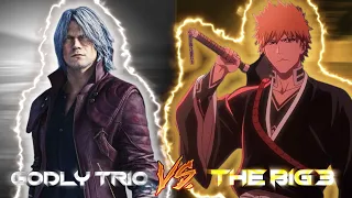 the big 3 vs godly trio #onepiece #naruto #beach #dragonball #godofwar #devilmaycry5 #gaming #viral