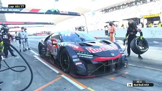 Red Bull NSX GT500 SuperGT Round 5 pitstop and burnout