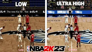 LOW vs ULTRA HIGH Graphics NBA 2K23 MOBILE Side by Side Gameplay