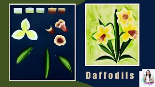 Learn to paint Daffodil Flowers #daffodil #flowers #onestroke #shitalsartwork #learn