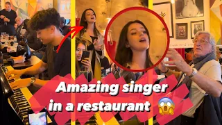 I was playing playing TITANIC in a restaurant when suddenly an AMAZING SINGER starts to sing!! 😍😱