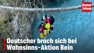 Deutscher brach sich bei Wahnsinns-Aktion Bein | krone.tv NEWS