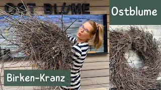 Klassischer Türkranz - Frühlingsdeko aus Birke - Kranz selber machen