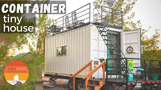 Container Home on Wheels! Retiree's tiny affordable housing for peace