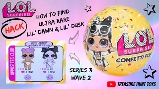 HOW TO FIND LOL SURPRISE CONFETTI POP GOLDBALL SERIES 3 WAVE 2 LIL DAWN & LIL DUSK