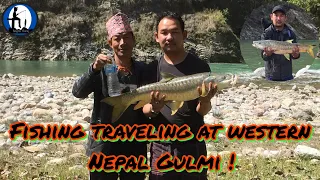 Fishing traveling at west Nepal Gulmi || freshwater fishing at badi gad river 🎣fishing in Nepal 🇳🇵