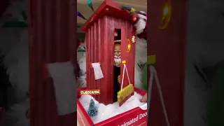 Big Lots Animated Christmas Outhouse with pop out Santa Claus #shorts (phrase 3)