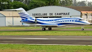 JATO LUXUOSO GLOBAL 6000 DE 250 MILHÕES DE REAIS - POUSO EM CAMPINAS AEROPORTO DOS AMARAIS CPQ-SDAM