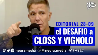 El desafío de Fantino a Mariano Closs y al Pollo Vignolo - Editorial 28/09 | Multiverso Fantino