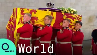 Pallbearers Carry Coffin of Queen Elizabeth II into Westminster Hall