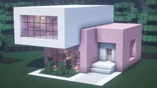 Building a gorgeous pink house in Minecraft, with two floors🌸#68