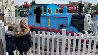 Thomas the Tank Engine on the turntable at Thomas Land