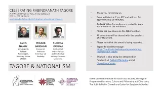 Pranab Bardhan, Sudipta Kaviraj, Ashis Nandy | Tagore and Nationalism