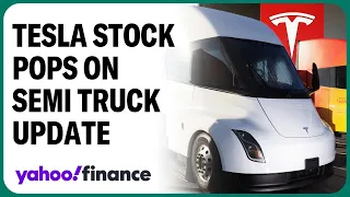 Tesla stock pops after company reveals new details about semi truck program