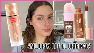 DUPES  DEL HOLLYWOOD FLAWLESS FILTER? HFF vs MAYBELLINE 4 IN 1 vs ELF HALO GLOW LIQUID FILTER