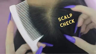 ASMR Hair Combing, Relaxing Scalp Check, Scalp Scratching Sounds For Rest And Deep Sleep