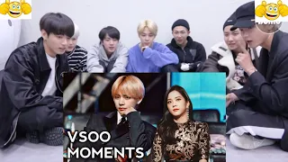 BTS REACTION TO VSOO(V&JISOO) SWEET MOMENTS 💕💓