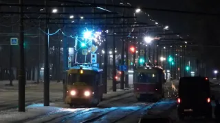 Ледяной дождь и трамваи в городе Орле