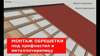 Монтаж обрешетки под кровельное покрытие